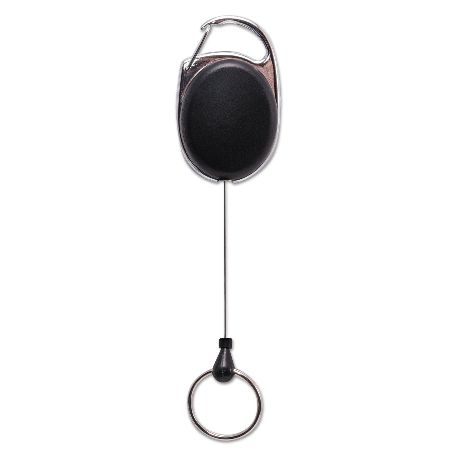 Advantus Carabiner-Style Retractable ID Card Reel, 30" Extension, Smoke, 6/Pack
