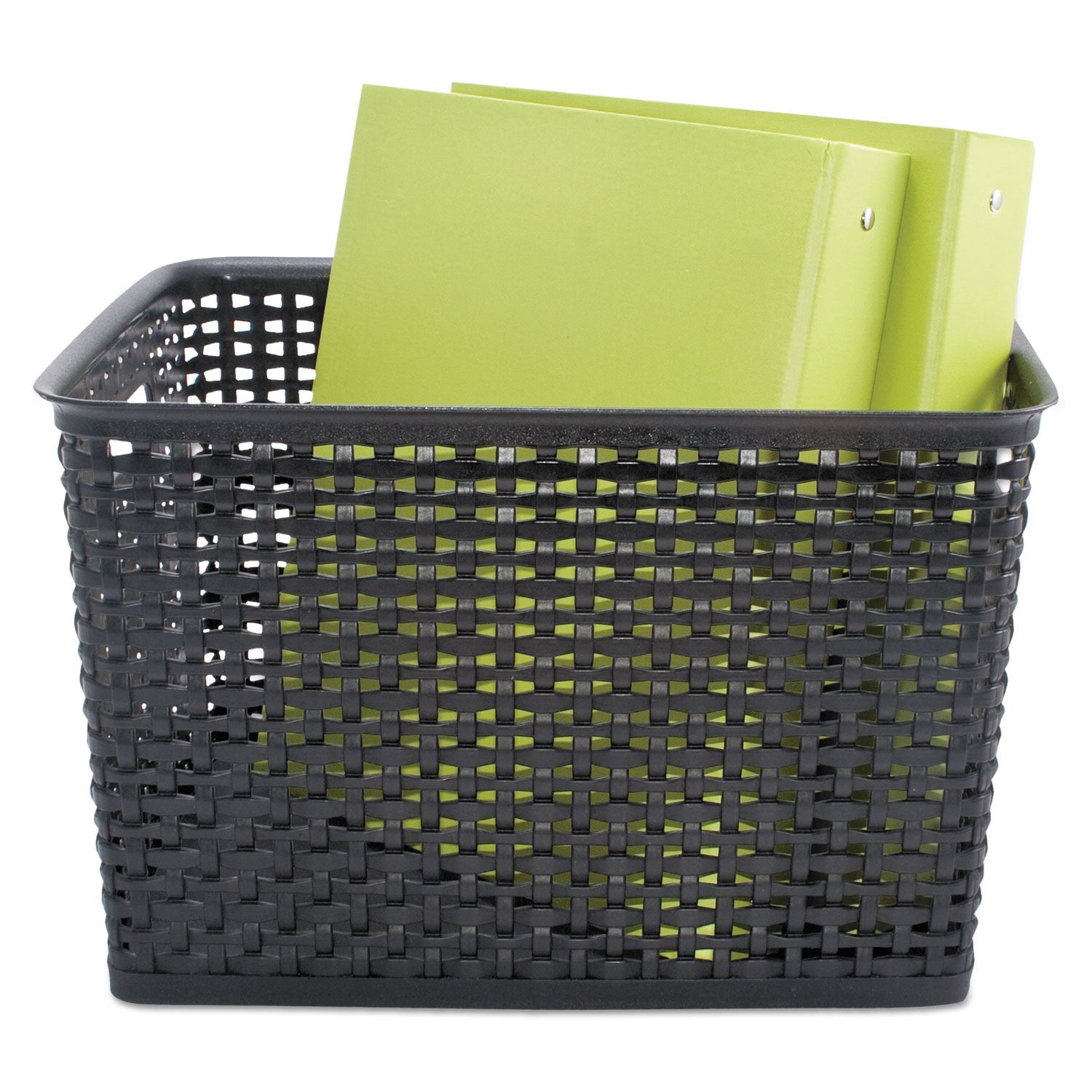 Advantus Weave Bins, 13.88 x 10.5 x 8.75, Black, 2/Pack