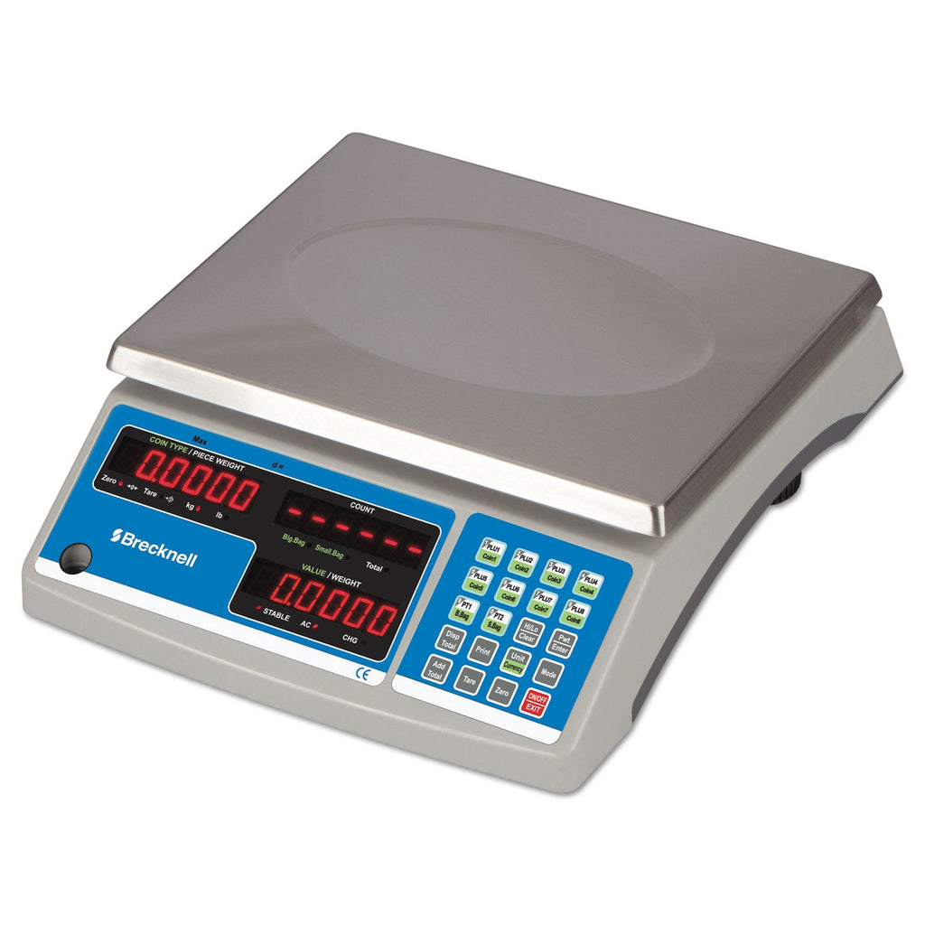 Brecknell Electronic 60 lb Coin and Parts Counting Scale, 11.5 x 8.75, Gray
