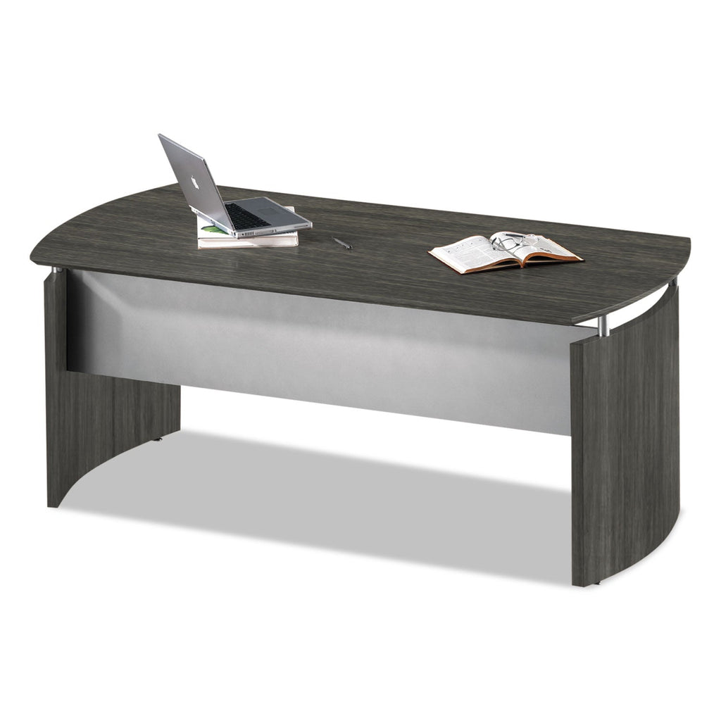 Safco Medina Series Laminate Curved Desk Top, 72" x 36", Gray Steel
