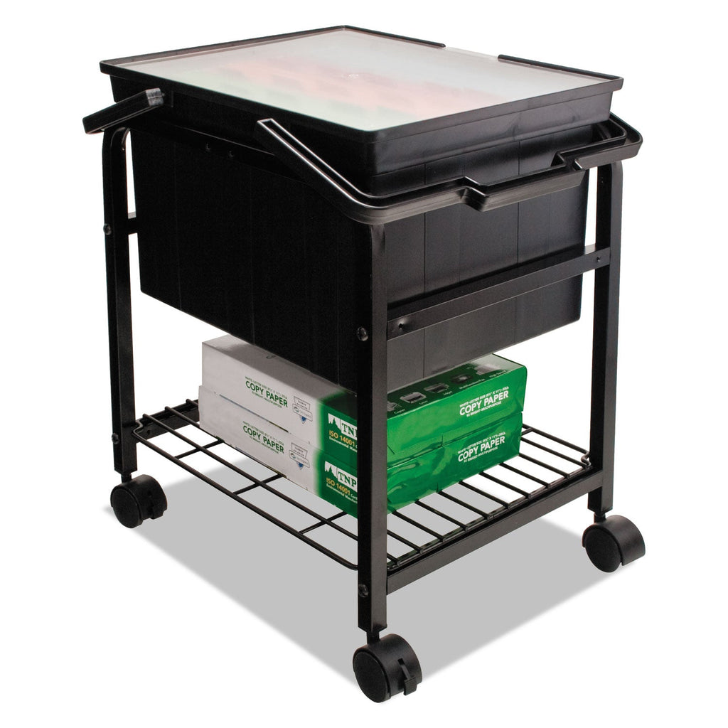 Advantus Heavy-Duty File Shuttle, Metal, 1 Shelf, 17.13" x 14.25" x 20", Black