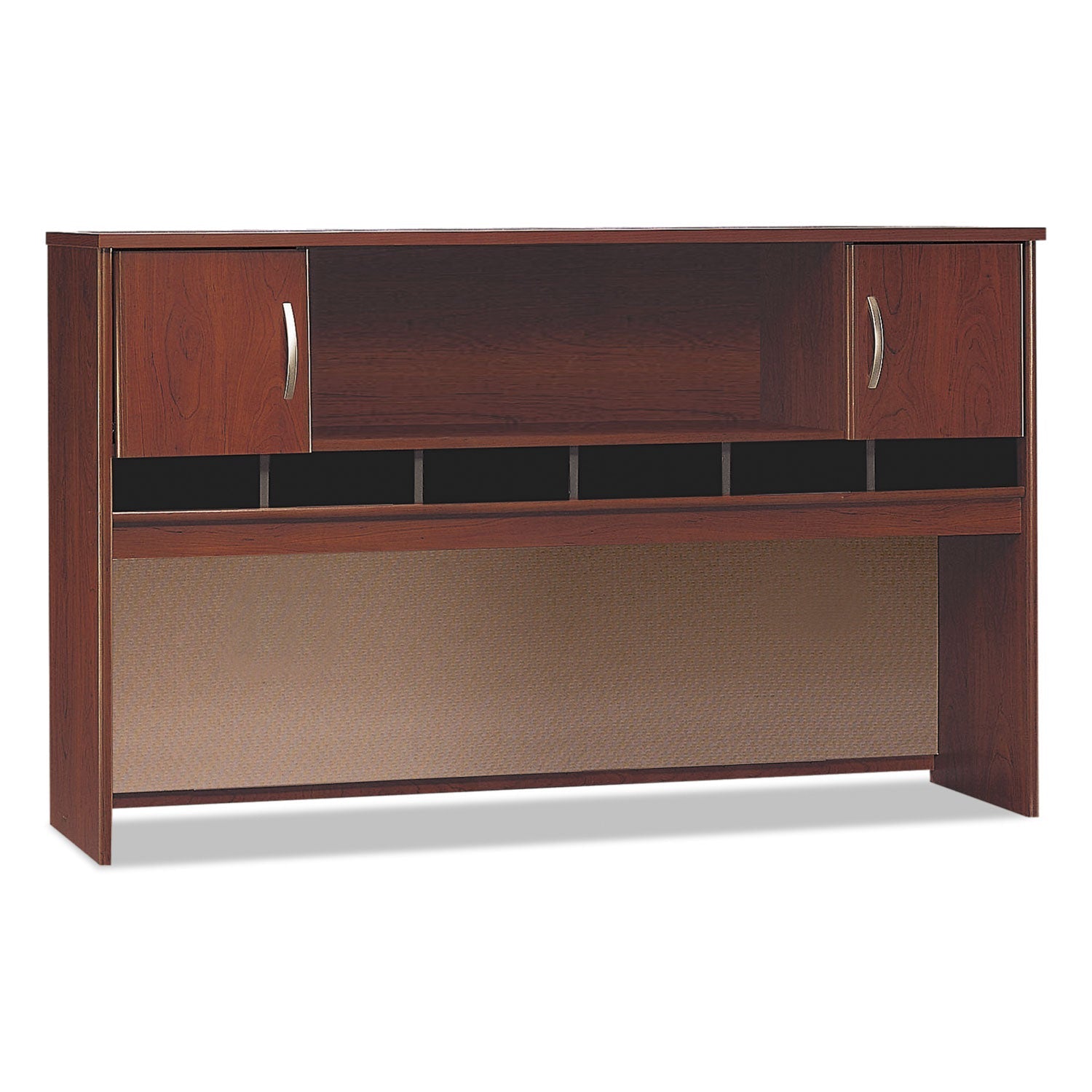 Bush Series C Collection 2 Door 72W Hutch, Box 1 of 2, 71.13w x 15.38d x 43.13h, Hansen Cherry/Graphite Gray