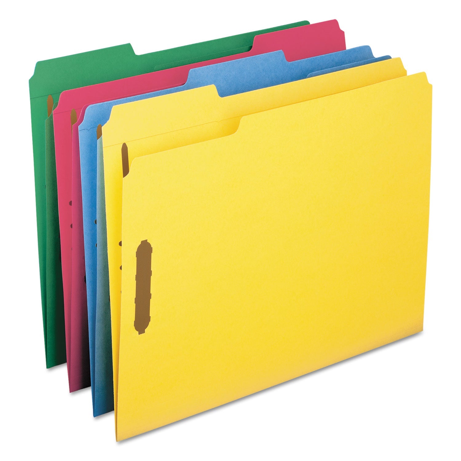 Smead Top Tab Colored Fastener Folders, 2 Fasteners, Letter Size, Assorted Exterior, 50/Box