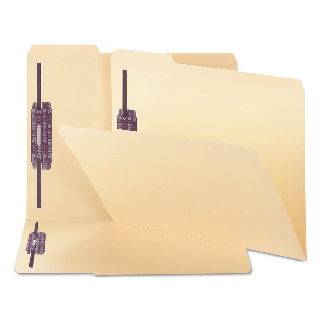 Smead Manila Fastener Folders with SafeSHIELD Coated Fasteners, 2 Fasteners, Letter Size, Manila Exterior, 50/Box
