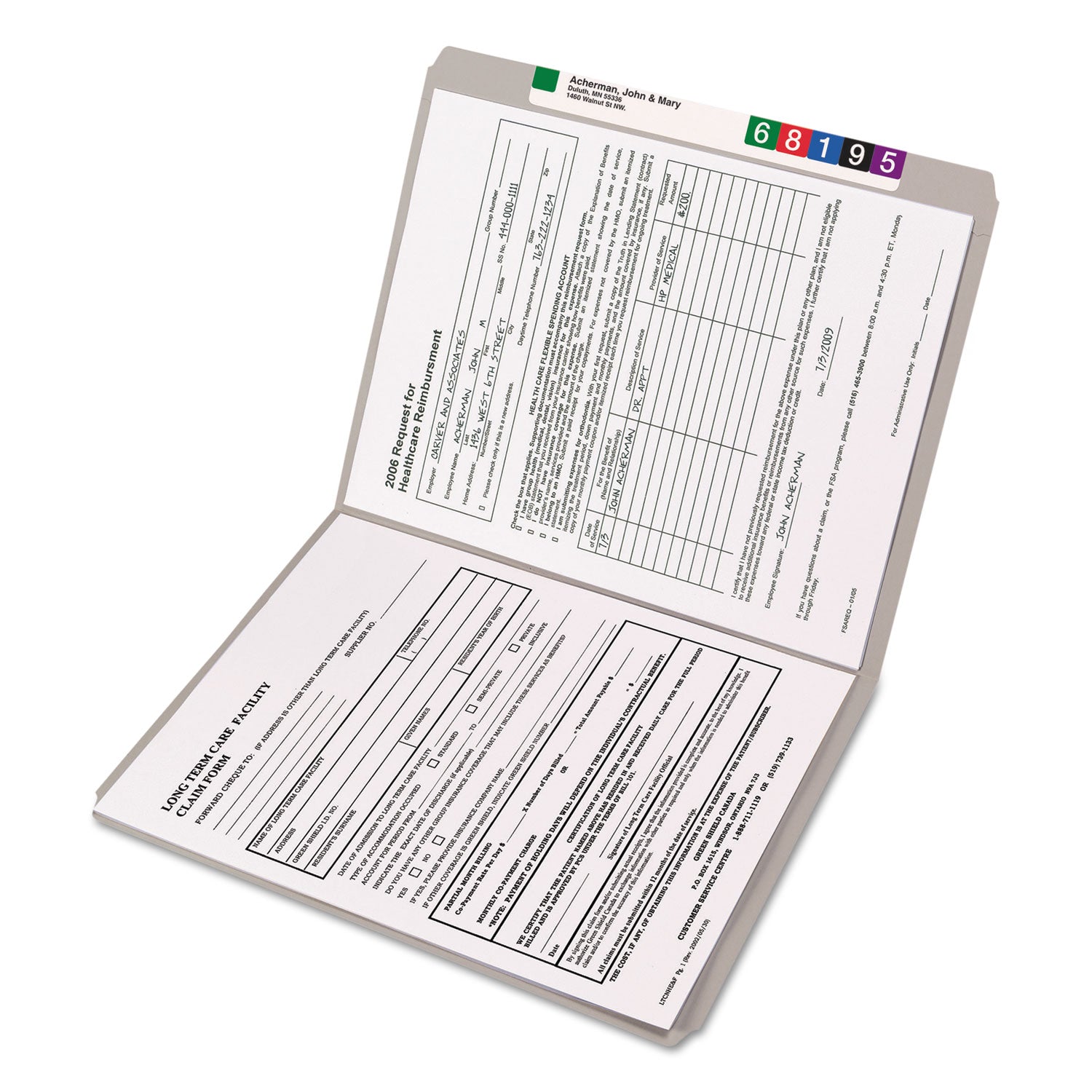 Smead Reinforced Top Tab Colored File Folders, Straight Tabs, Letter Size, 0.75" Expansion, Gray, 100/Box