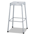 Safco Bar-Height Steel Stool, Backless, Supports Up to 250 lb, 29" Seat Height, Silver