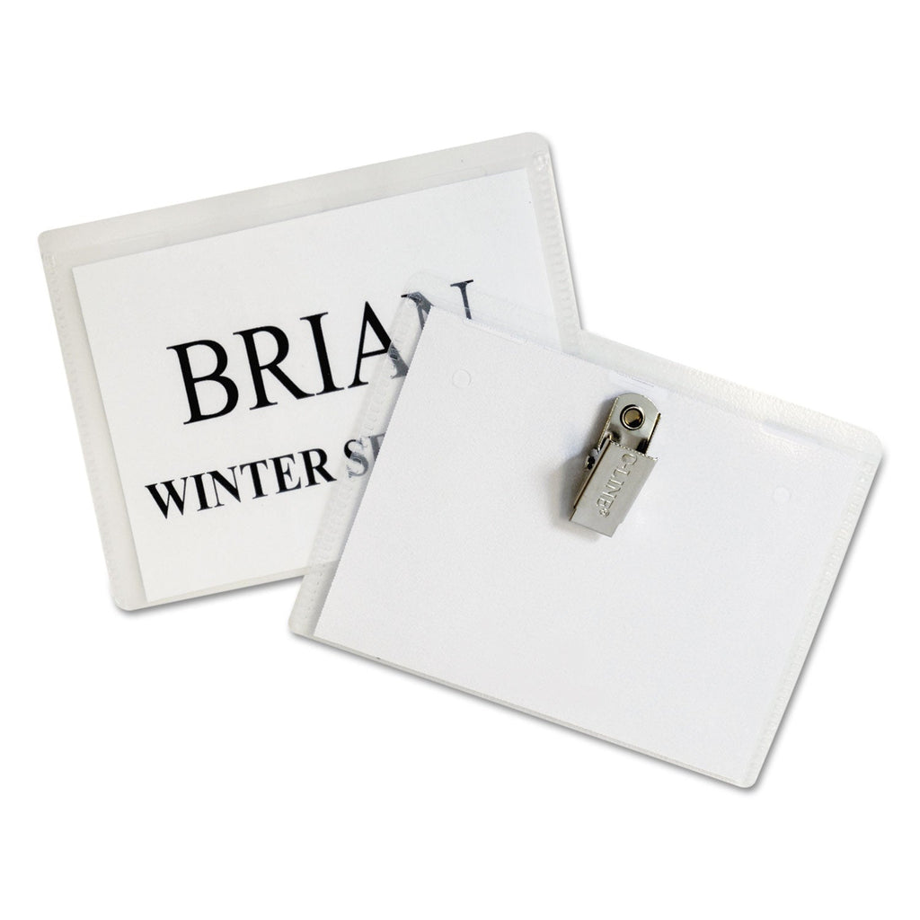 C-Line Name Badge Kits, Top Load, 4 x 3, Clear, 50/Box
