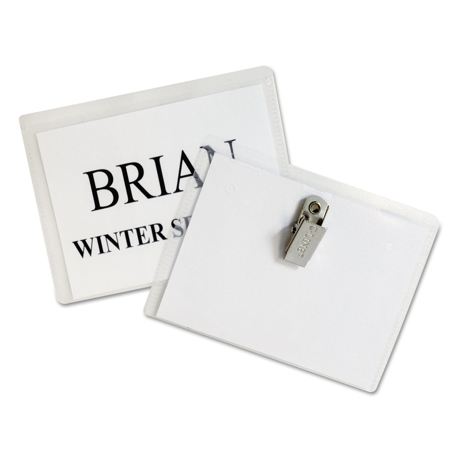 C-Line Name Badge Kits, Top Load, 4 x 3, Clear, 50/Box