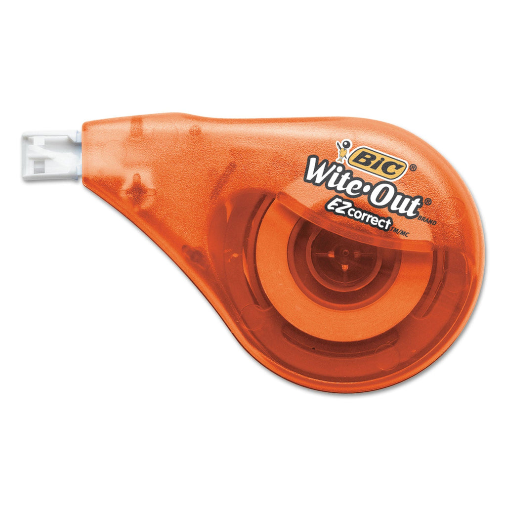 BIC Wite-Out EZ Correct Correction Tape Value Pack, Non-Refillable, Blue/Orange Applicators, 0.17" x 472", 10/Box