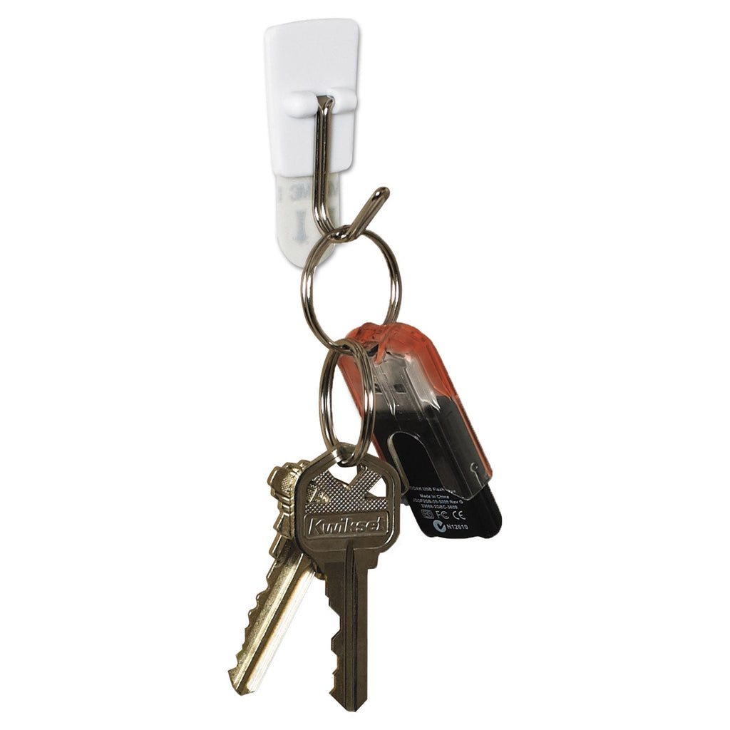 Command General Purpose Wire Hooks, Small, 0.5 lb Cap, White, 3 Hooks and 6 Strips/Pack