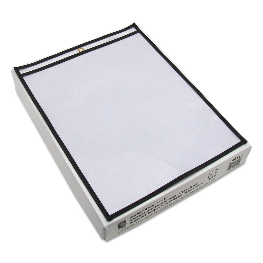 C-Line Shop Ticket Holders, Stitched, Both Sides Clear, 75 Sheets, 11 x 14, 25/Box