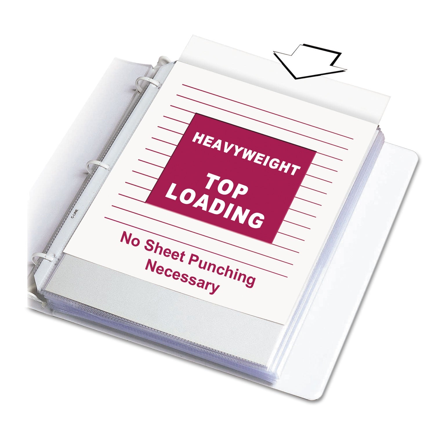 C-Line Heavyweight Polypropylene Sheet Protectors, Clear, 2", 11 x 8.5, 200/Box