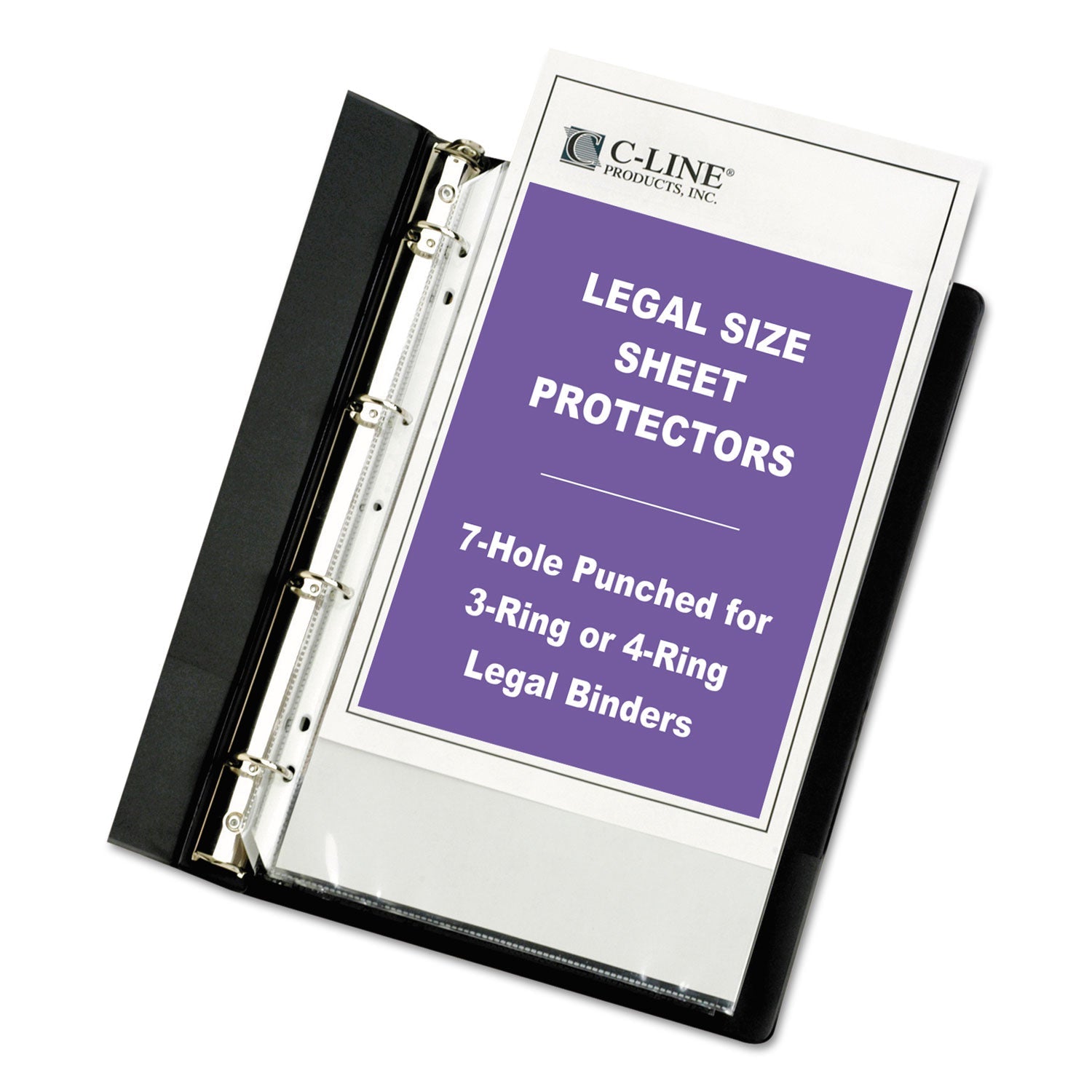 C-Line Heavyweight Poly Sheet Protectors, Clear, 2", 14 x 8.5, 50/Box