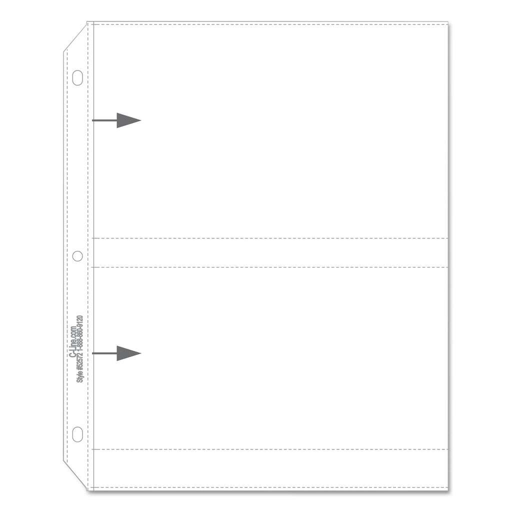 C-Line Clear Photo Pages for Four 5 x 7 Photos, 3-Hole Punched, 11.25 x 8.13, 50/Box