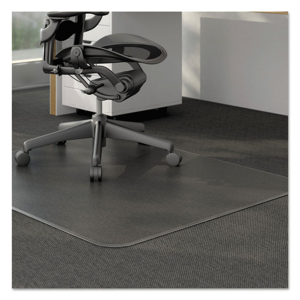 Alera Moderate Use Studded Chair Mat for Low Pile Carpet, 46 x 60, Rectangular, Clear
