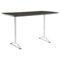 Iceberg ARC Adjustable-Height Table, Rectangular Top, 36w x 72d x 30 to 42h, Gray Walnut/Silver