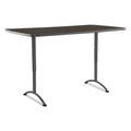 Iceberg ARC Adjustable-Height Table, Rectangular Top, 36w x 72d x 30 to 42h, Walnut/Gray