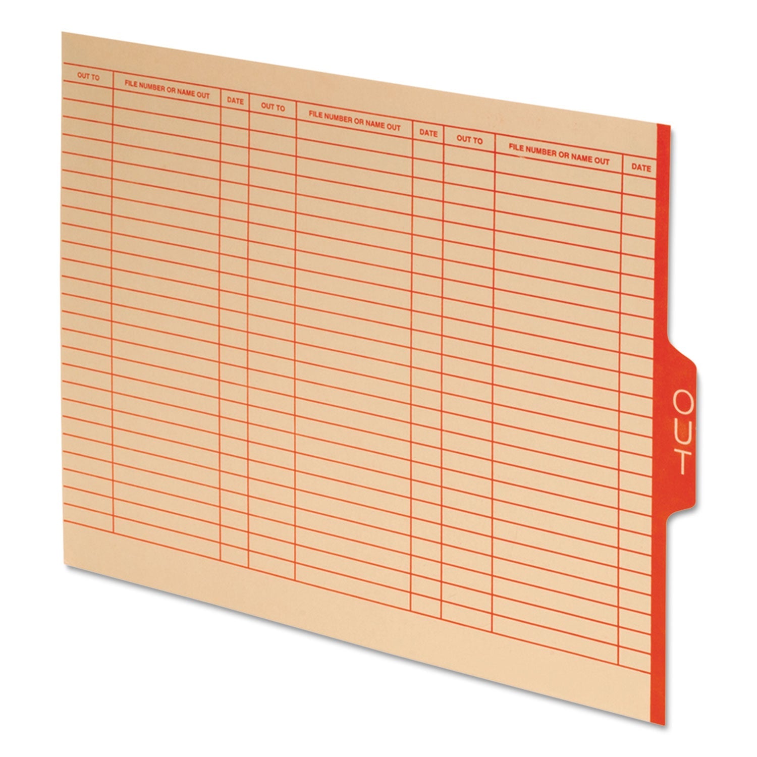 Pendaflex Out Guides with Center Tab, 1/3-Cut End Tab, Out, 8.5 x 11, Manila, 100/Box