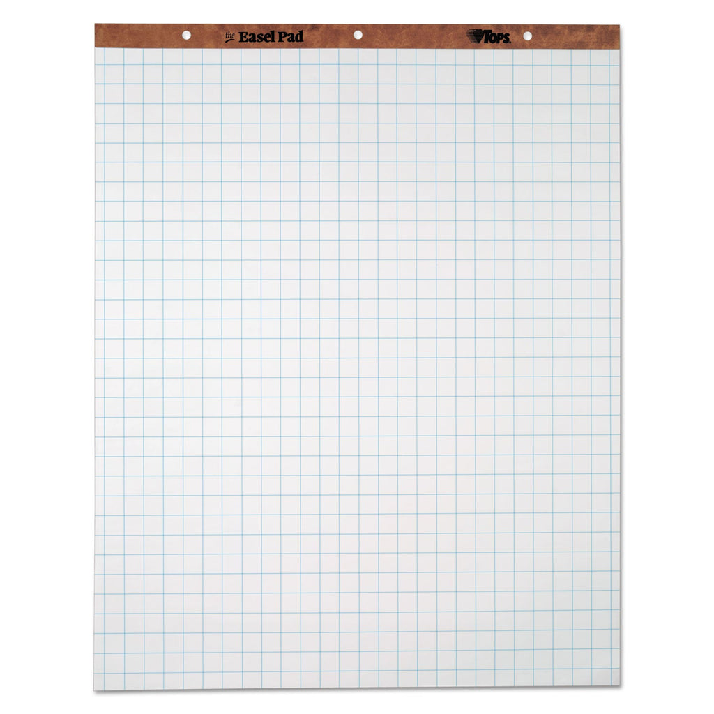 TOPS Easel Pads, Quadrille Rule (1 sq/in), 27 x 34, White, 50 Sheets, 4/Carton
