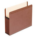 Pendaflex Premium Reinforced Expanding File Pockets, 7" Expansion, Letter Size, Red Fiber, 5/Box