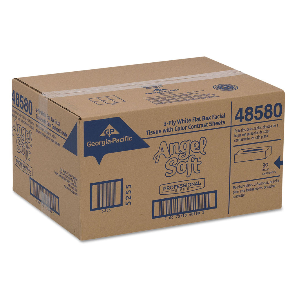 Georgia Pacific Premium Facial Tissues in Flat Box, 2-Ply, White, 100 Sheets, 30 Boxes/Carton