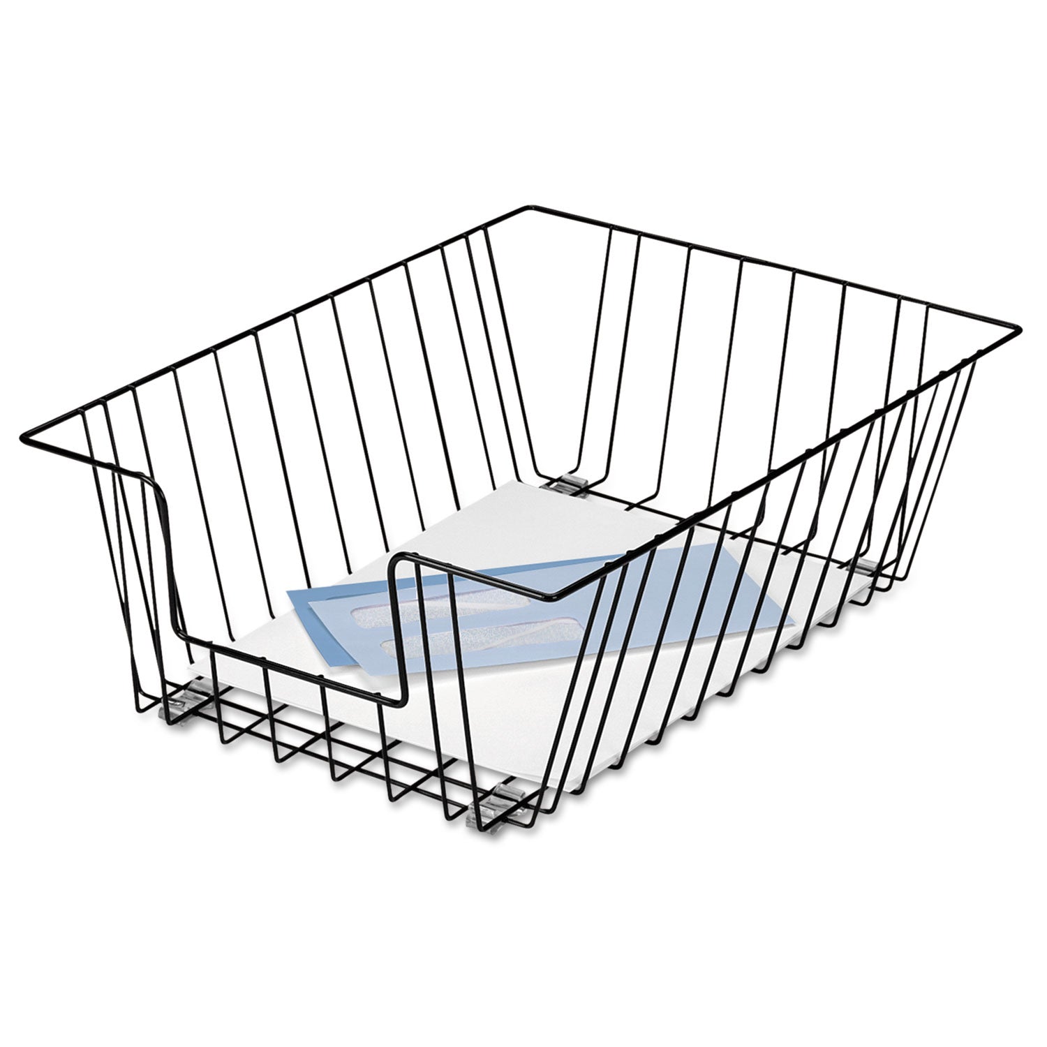 Fellowes Wire Desk Tray Organizer, 1 Section, Legal Size Files, 12" x 16.5" x 5", Black