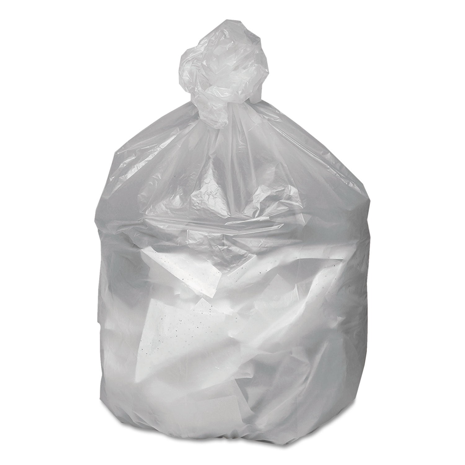 Good 'n Tuff Waste Can Liners, 33 gal, 9 microns, 33" x 39", Natural, 500/Carton