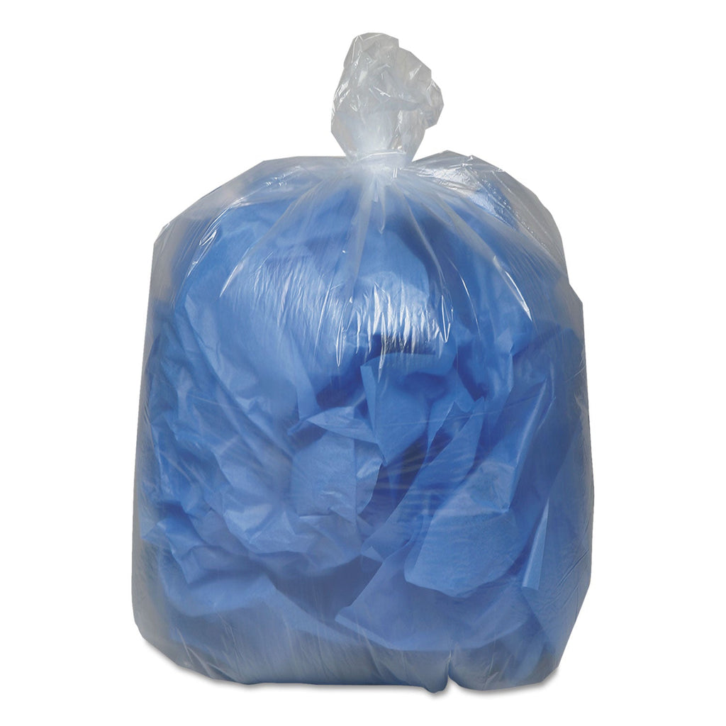 Earthsense Linear Low Density Clear Recycled Can Liners, 45 gal, 1.5 mil, 40" x 46", Clear, 100/Carton