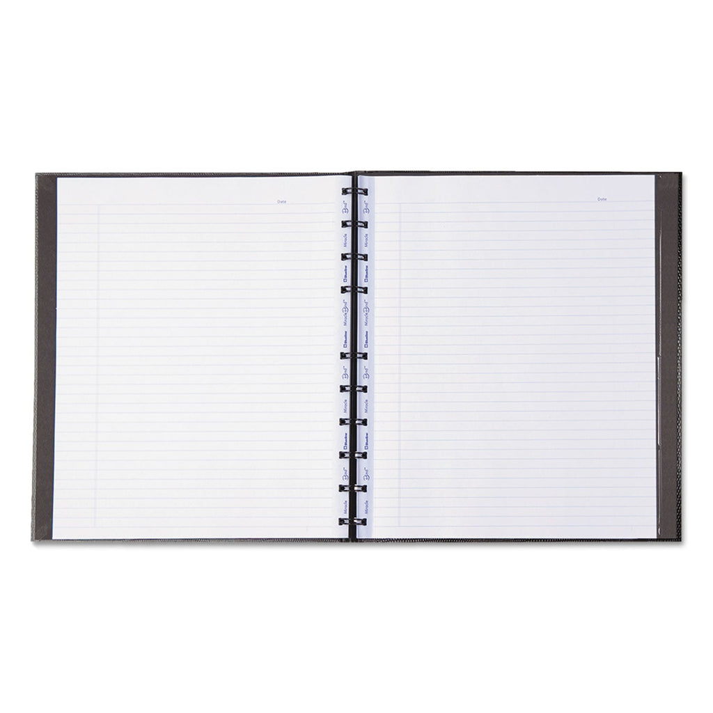 Blueline MiracleBind Notebook, 1 Subject, Medium/College Rule, Black Cover, 11 x 9.06, 75 Sheets