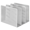 Artistic Urban Collection Punched Metal File Sorter, 3 Sections, Letter Size Files, 8" x 8" x 7.25", White