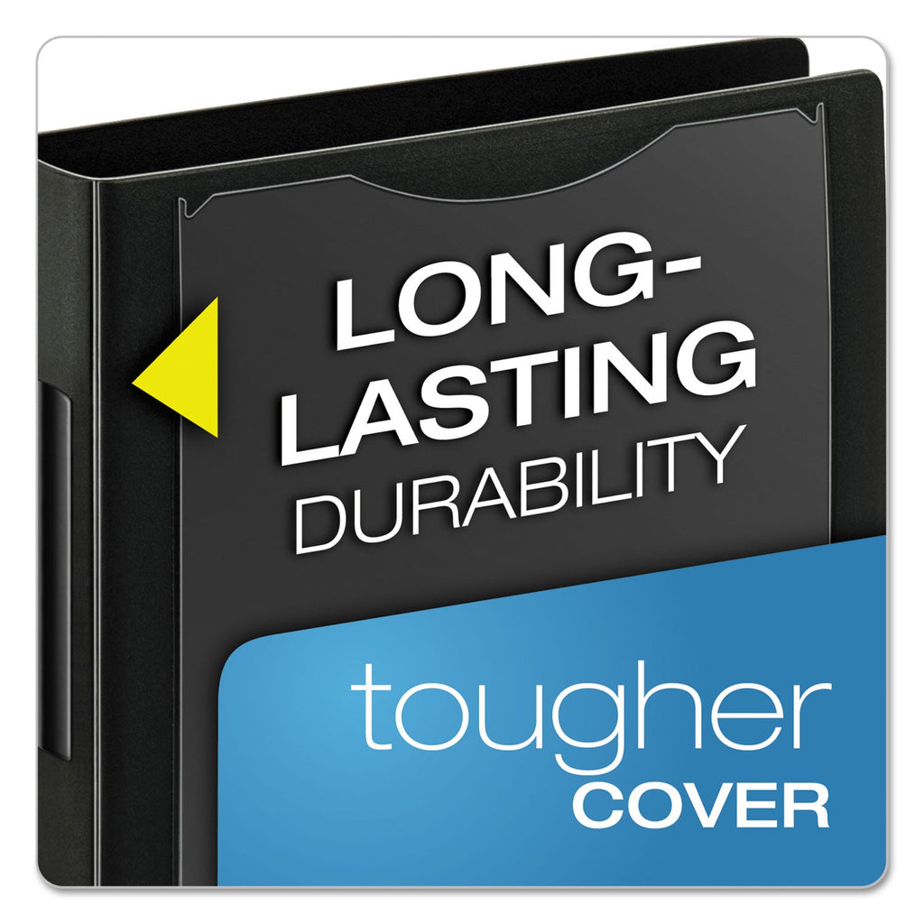 Cardinal SuperLife Pro Easy Open ClearVue Locking Slant-D Ring Binder, 3 Rings, 1" Capacity, 11 x 8.5, Black