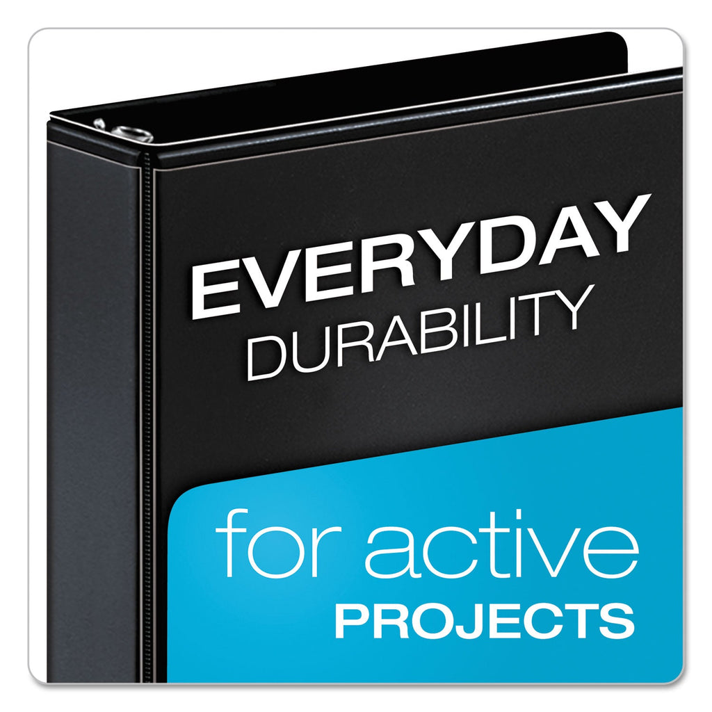 Cardinal Performer ClearVue Slant-D Ring Binder, 3 Rings, 1.5" Capacity, 11 x 8.5, Black
