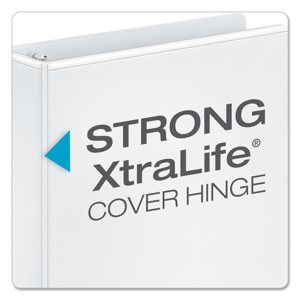 Cardinal Performer ClearVue Slant-D Ring Binder, 3 Rings, 3" Capacity, 11 x 8.5, White