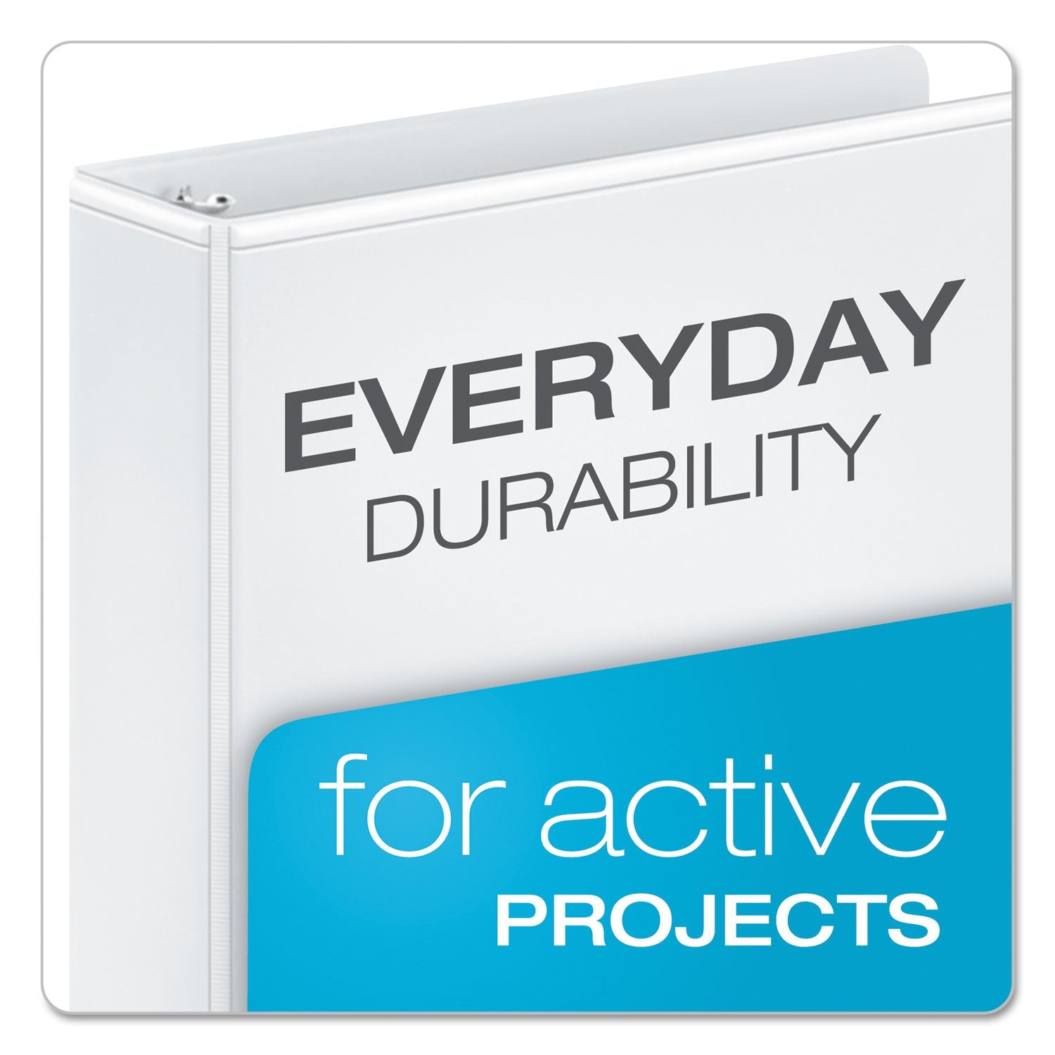 Cardinal Performer ClearVue Slant-D Ring Binder, 3 Rings, 3" Capacity, 11 x 8.5, White