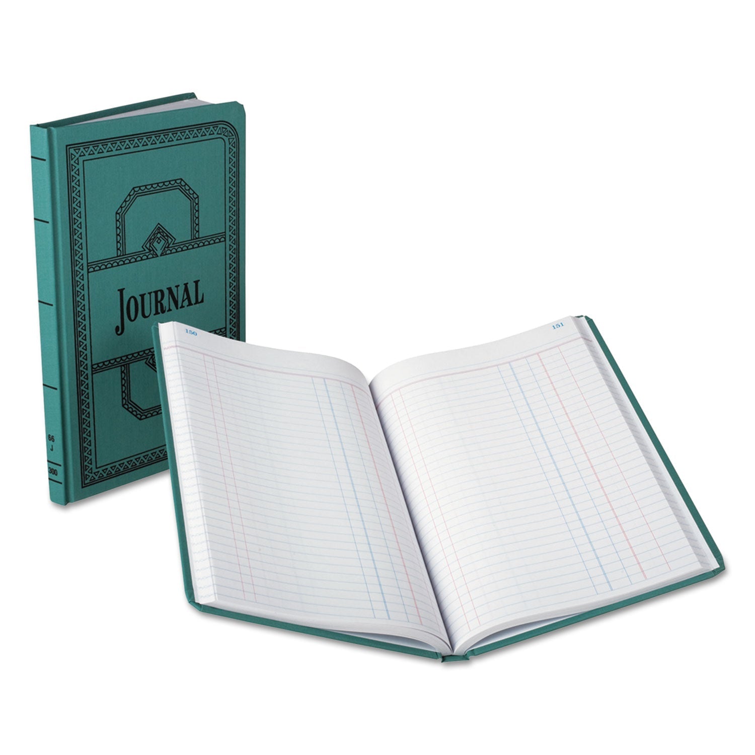Boorum & Pease Account Journal, Journal-Style Rule, Blue Cover, 11.75 x 7.25 Sheets, 300 Sheets/Book