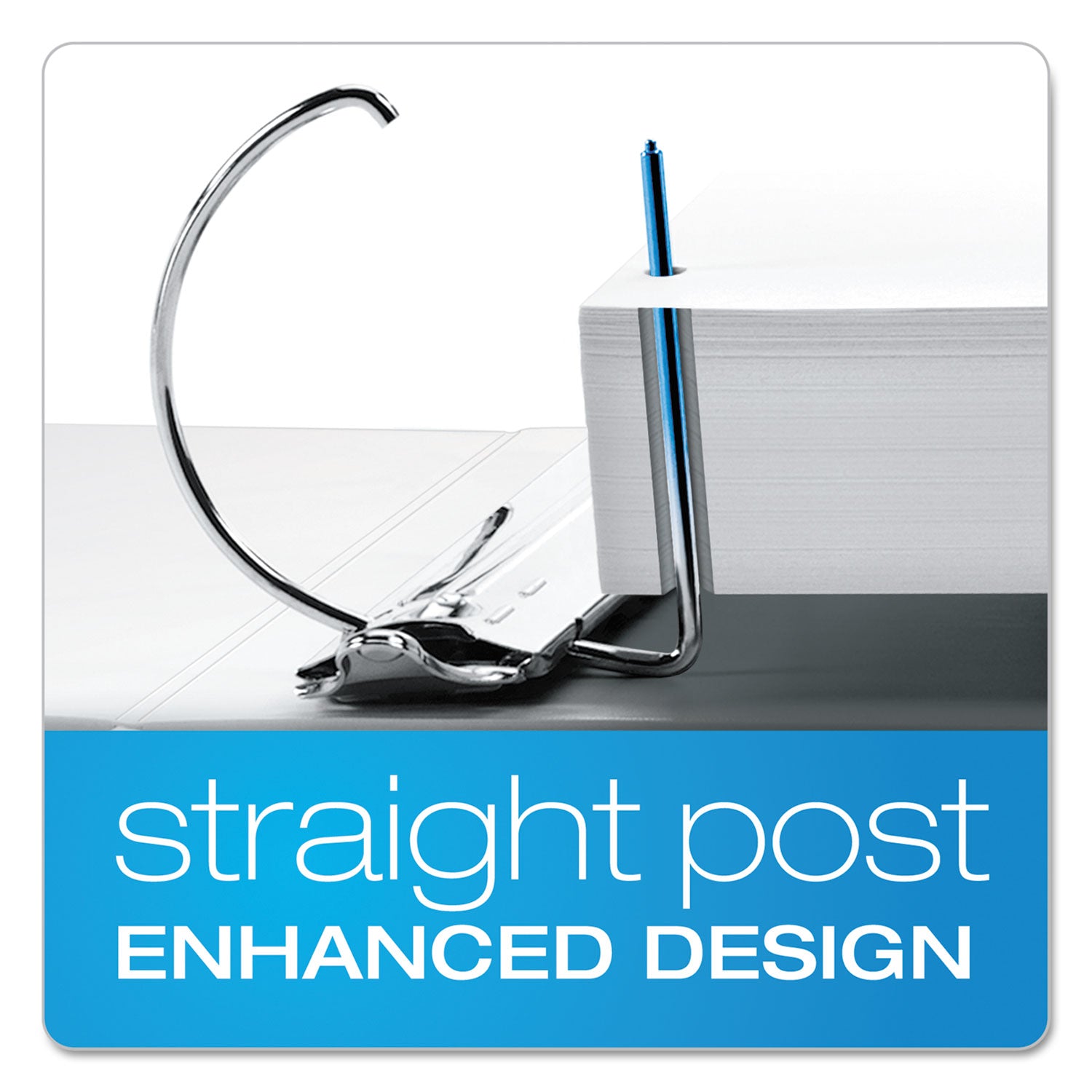 Cardinal ExpressLoad ClearVue Locking D-Ring Binder, 3 Rings, 1.5" Capacity, 11 x 8.5, White
