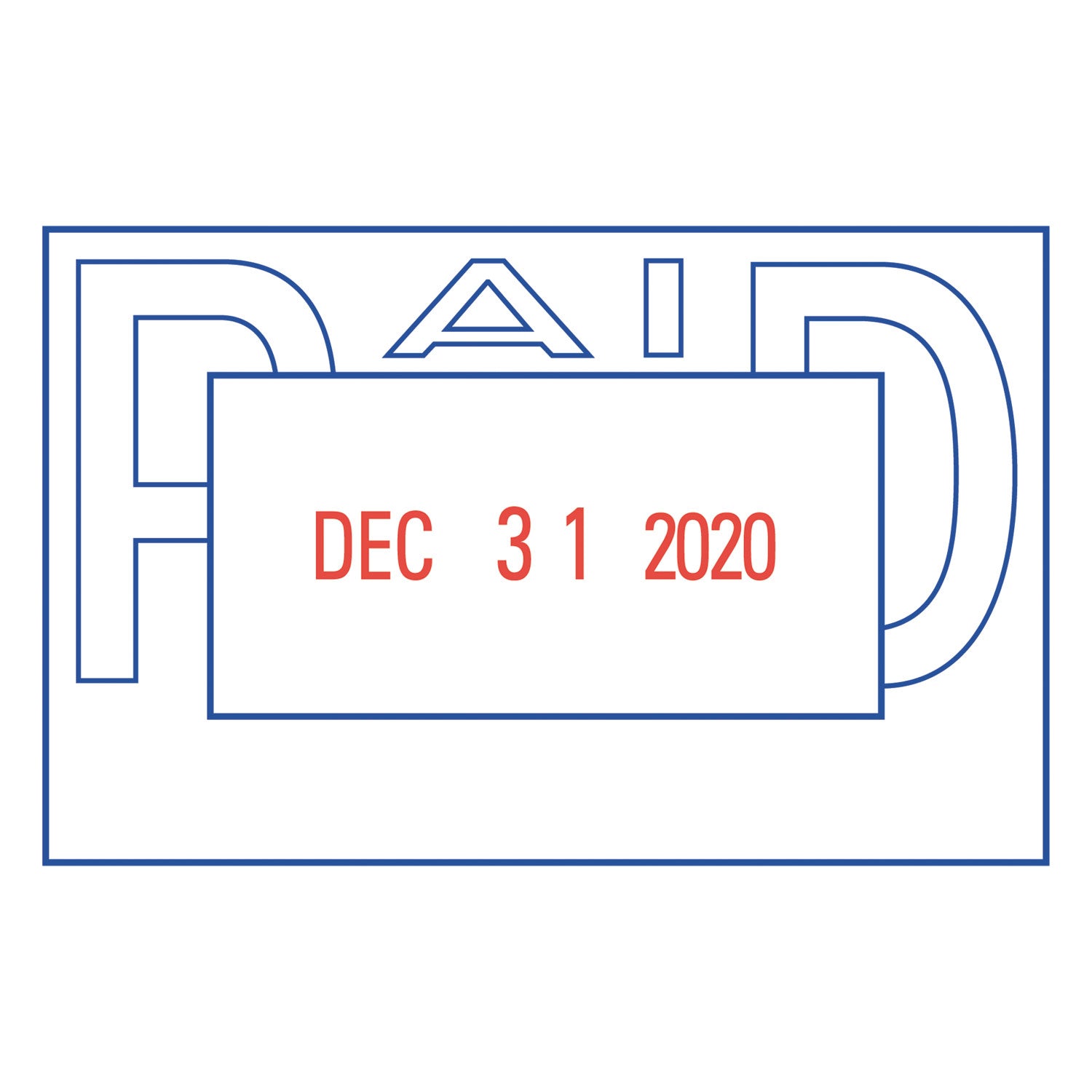 Xstamper VersaDater Message Dater, 2.13 x 1.31, PAID, Blue/Red