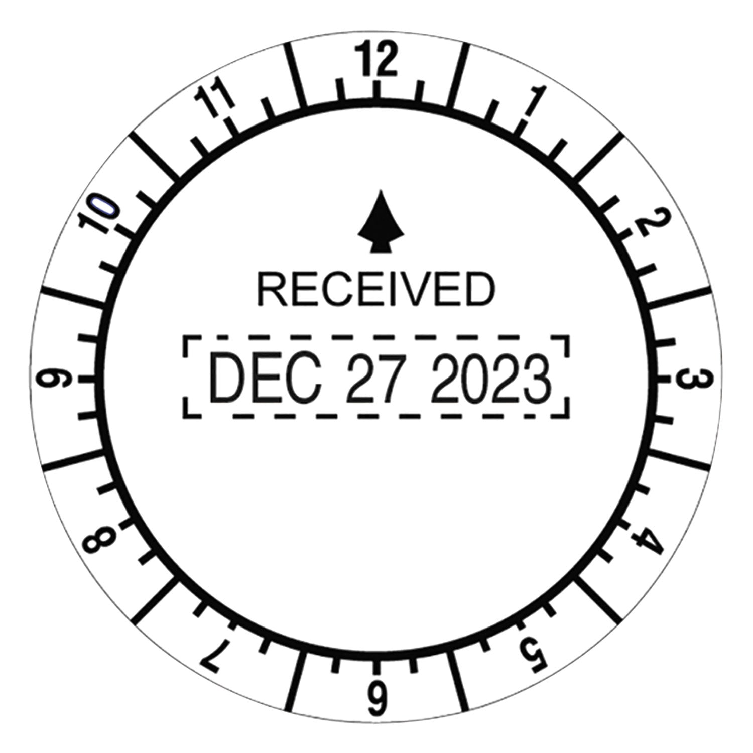 Trodat Time and Date Received Round Stamp, Conventional, 2" Diameter
