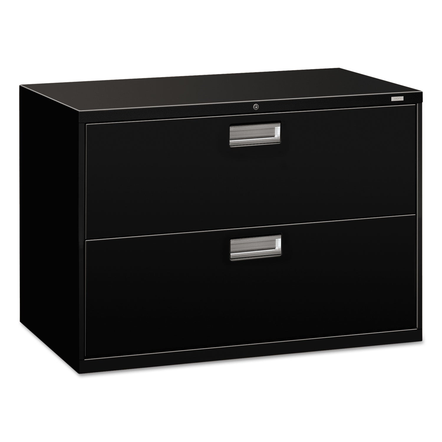 HON Brigade 600 Series Lateral File, 2 Legal/Letter-Size File Drawers, Black, 42" x 18" x 28"