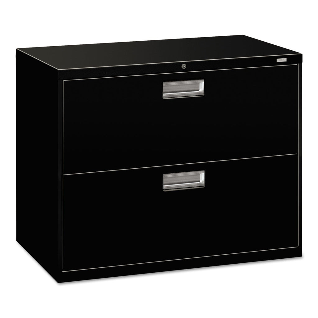 HON Brigade 600 Series Lateral File, 2 Legal/Letter-Size File Drawers, Black, 36" x 18" x 28"