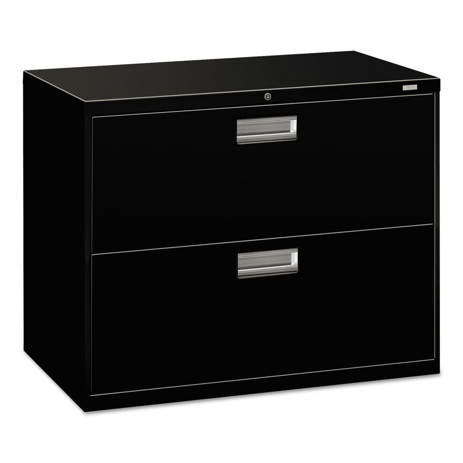 HON Brigade 600 Series Lateral File, 2 Legal/Letter-Size File Drawers, Black, 36" x 18" x 28"