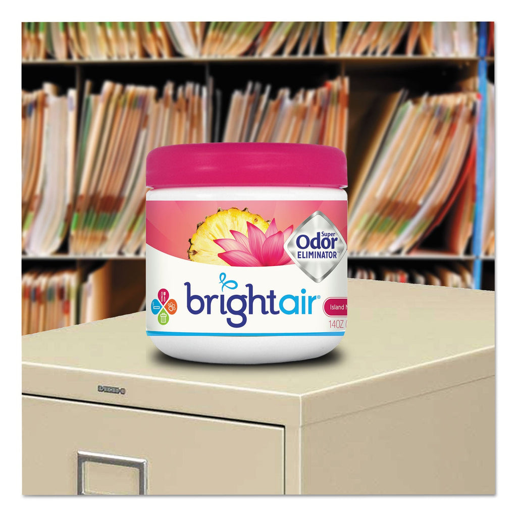 BRIGHT Air Super Odor Eliminator, Island Nectar and Pineapple, Pink, 14 oz Jar