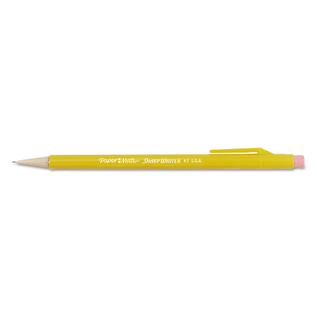 Paper Mate Sharpwriter Mechanical Pencil, 0.7 mm, HB (#2.5), Black Lead, Classic Yellow Barrel, Dozen