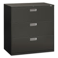 HON Brigade 600 Series Lateral File, 3 Legal/Letter-Size File Drawers, Charcoal, 42" x 18" x 39.13"