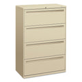 HON Brigade 700 Series Lateral File, 4 Legal/Letter-Size File Drawers, Putty, 36" x 18" x 52.5"