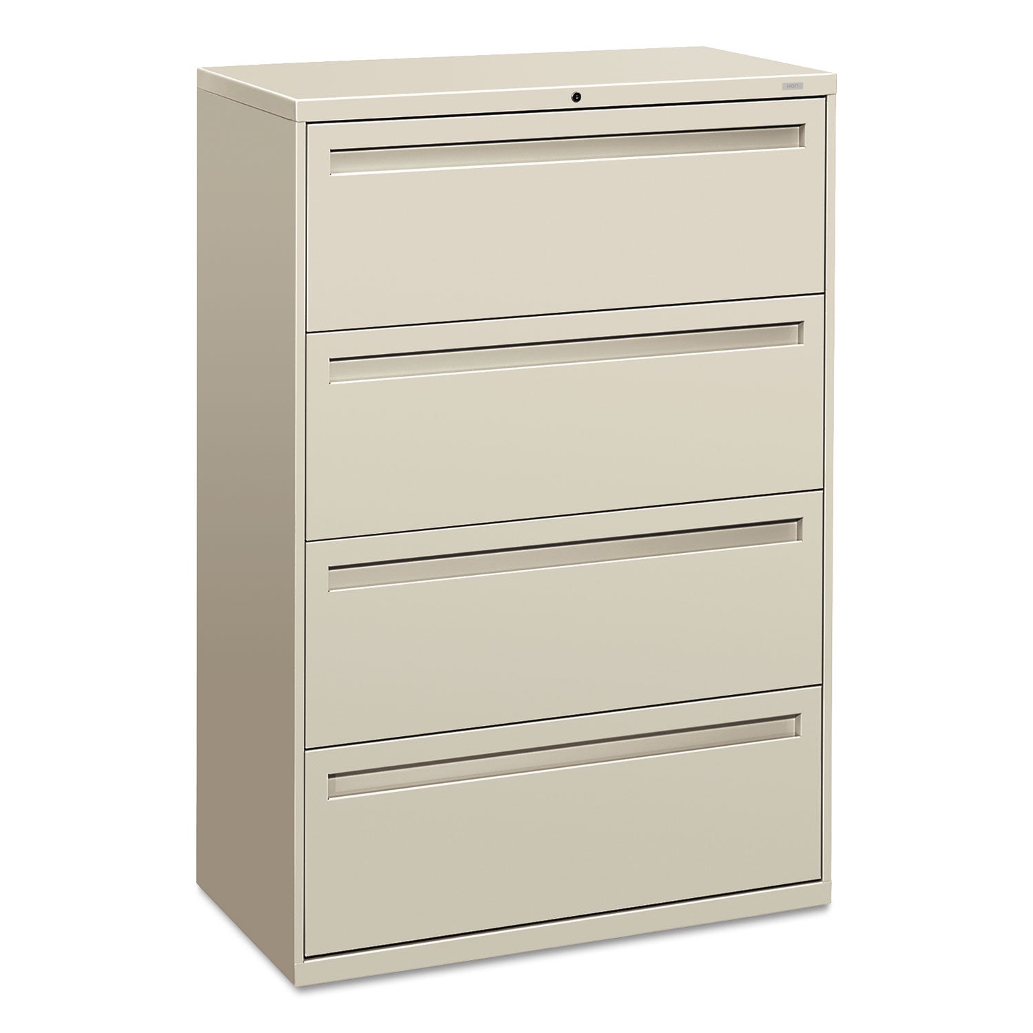 HON Brigade 700 Series Lateral File, 4 Legal/Letter-Size File Drawers, Light Gray, 36" x 18" x 52.5"