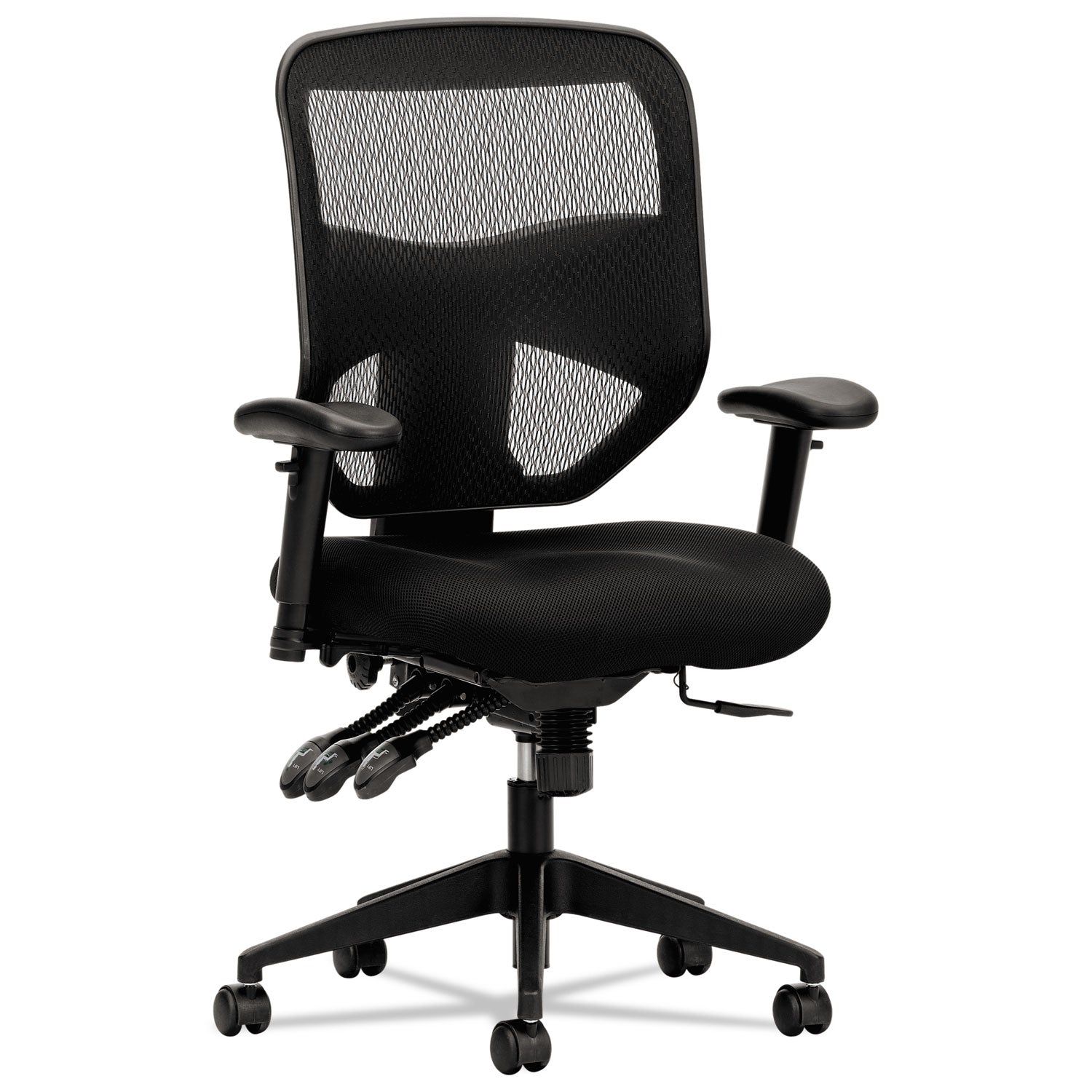 HON VL532 Mesh High-Back Task Chair, Supports Up to 250 lb, 17" to 20.5" Seat Height, Black