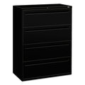 HON Brigade 700 Series Lateral File, 4 Legal/Letter-Size File Drawers, Black, 42" x 18" x 52.5"