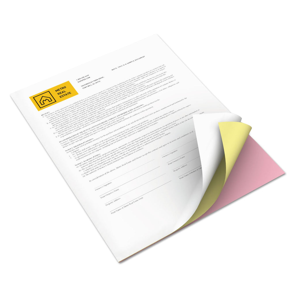 xerox Revolution Carbonless 3-Part Paper, 8.5 x 11, Canary/Pink/White, 2,505/Carton