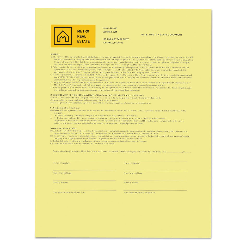 xerox Revolution Digital Carbonless Paper, 1-Part, 8.5 x 11, Canary, 500/Ream